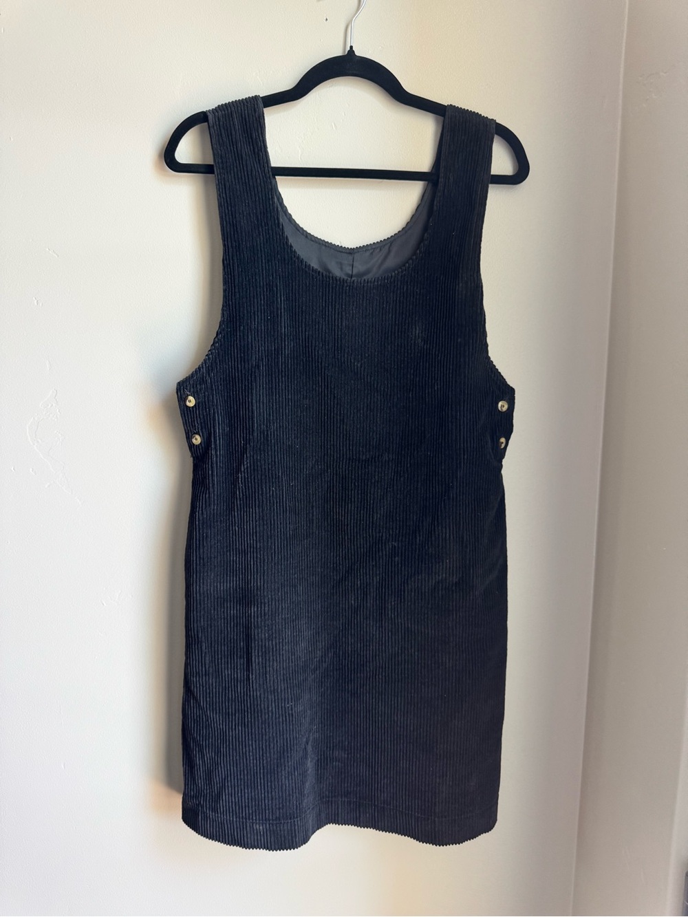 Hanna Andersson Black Corduroy Jumper Dress Pinafore S Academia Cottagecore